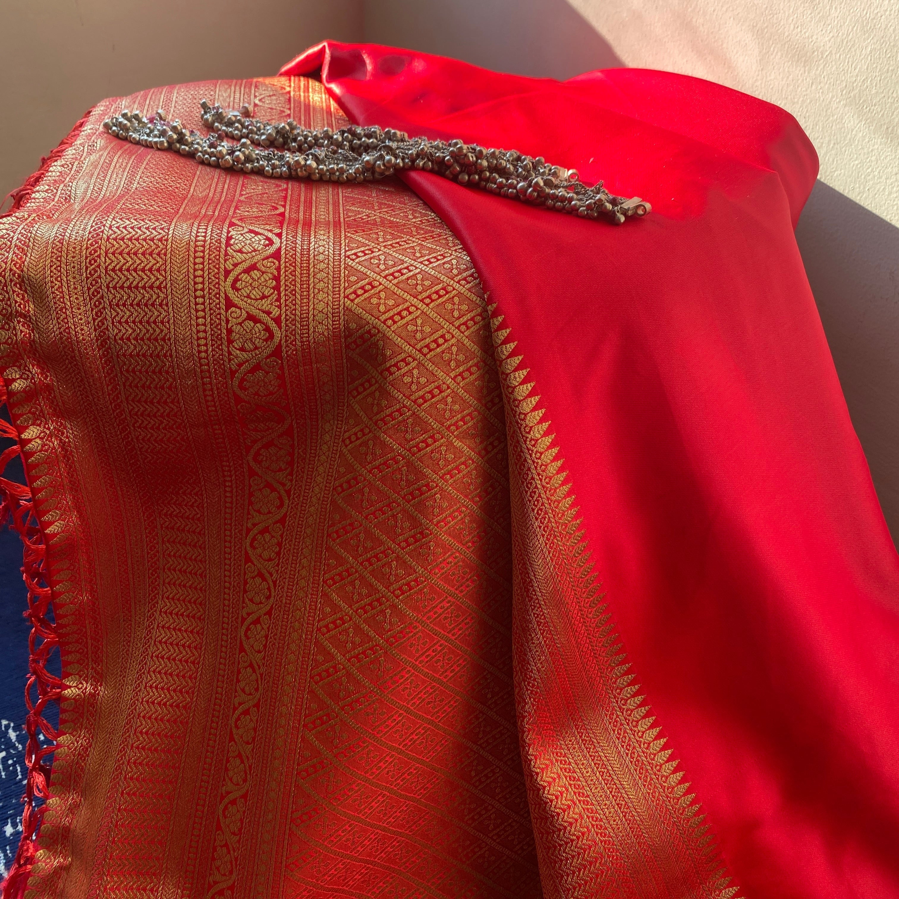 Day 6 of Chaitra Navratri: Red Saree Styling Inspired by Goddess Katyayani