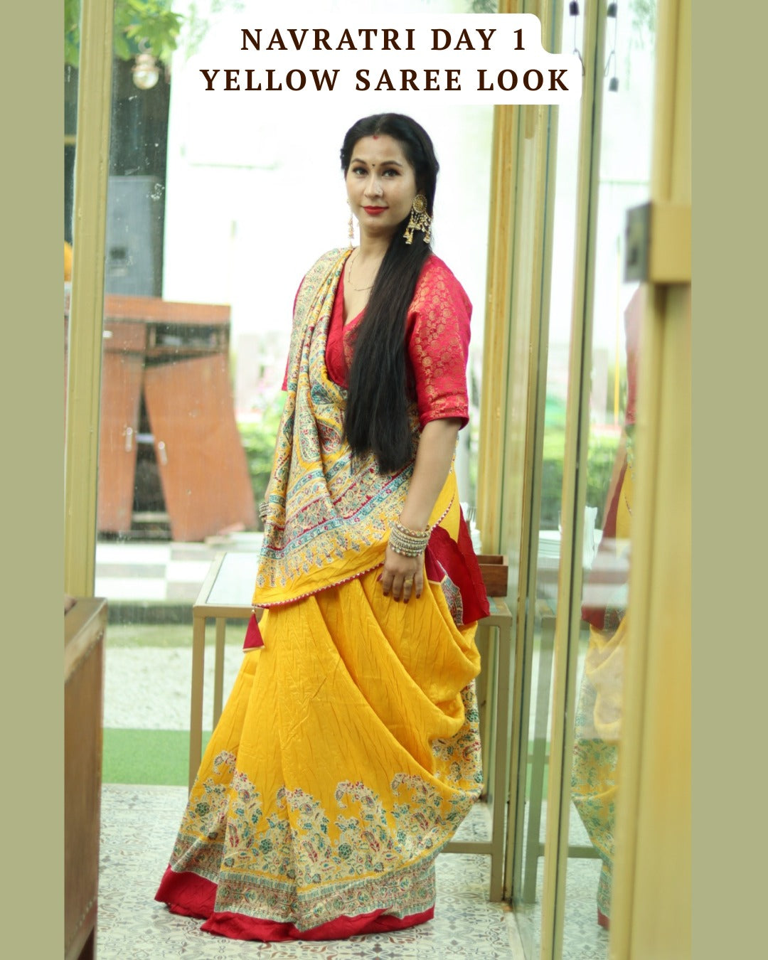 Day 1 of Chaitra Navratri: Yellow Saree Styling Inspired by Goddess Shailputri