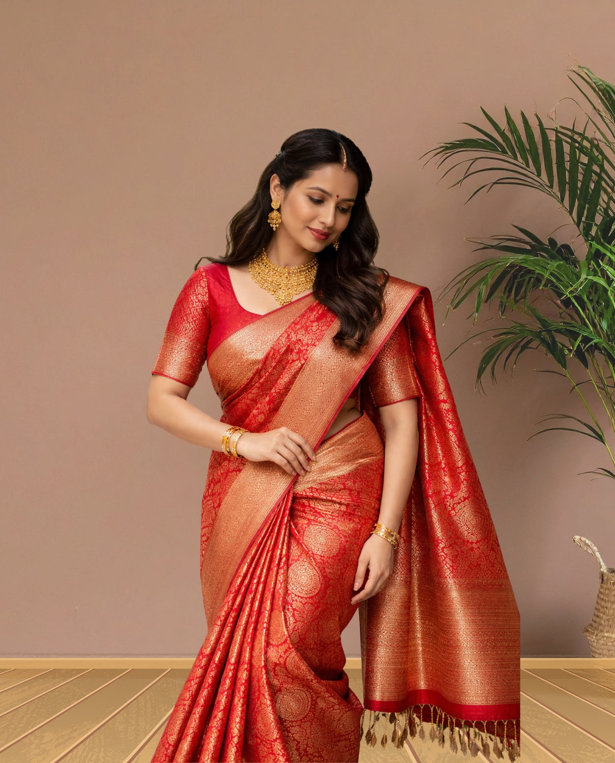Ananta Roja Kanjivaram Saree