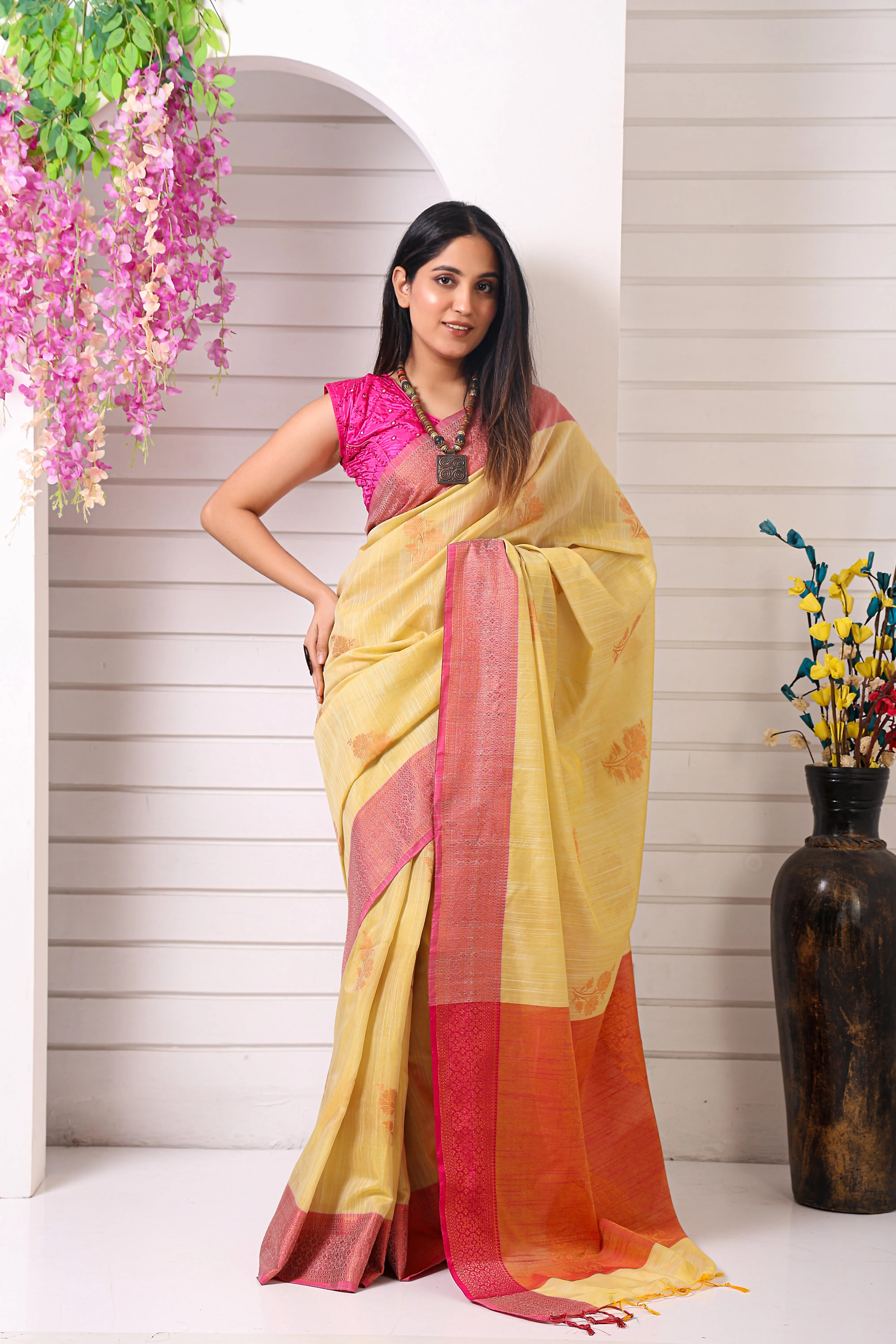 Kanak Pushp Chanderi Saree