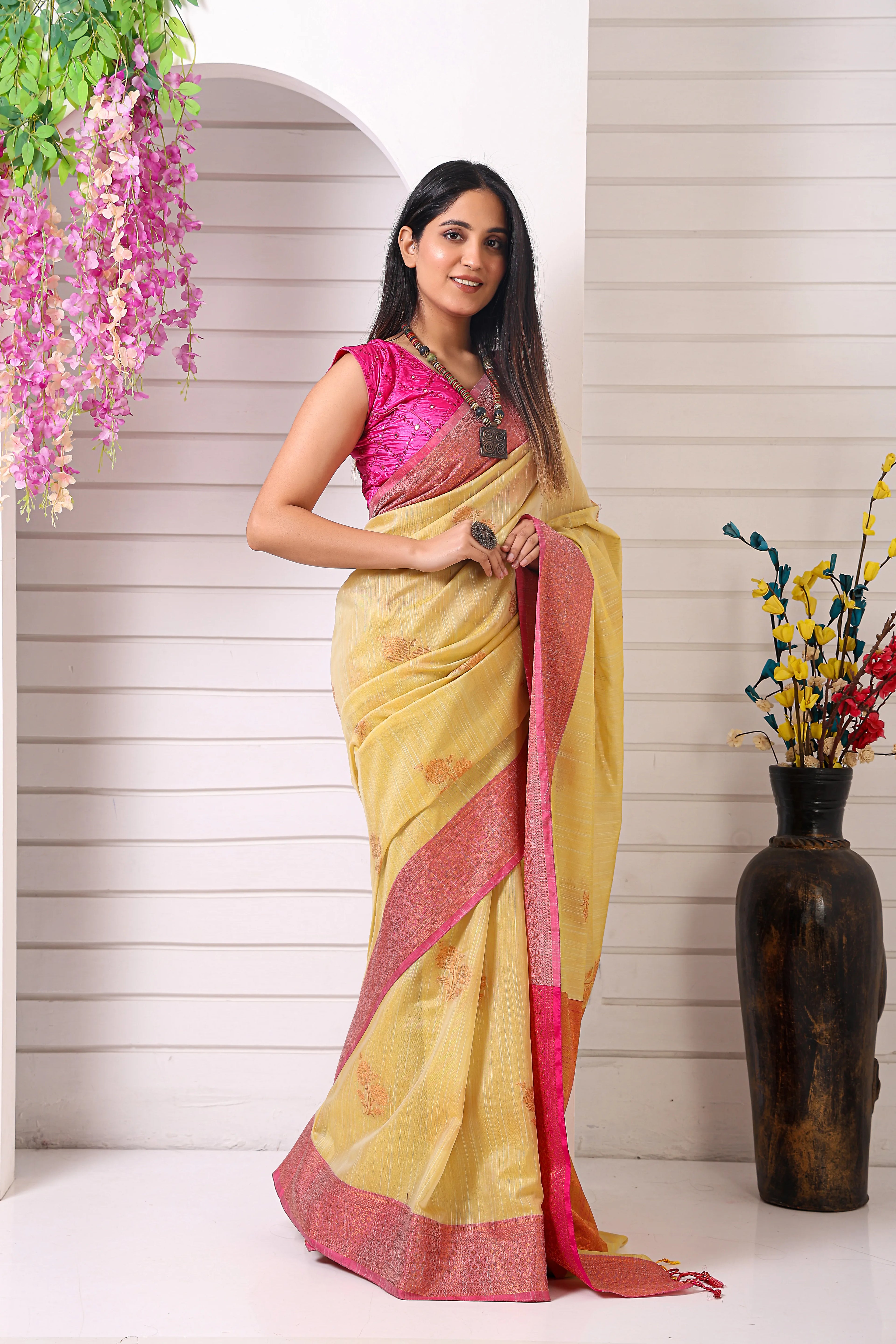 Kanak Pushp Chanderi Saree