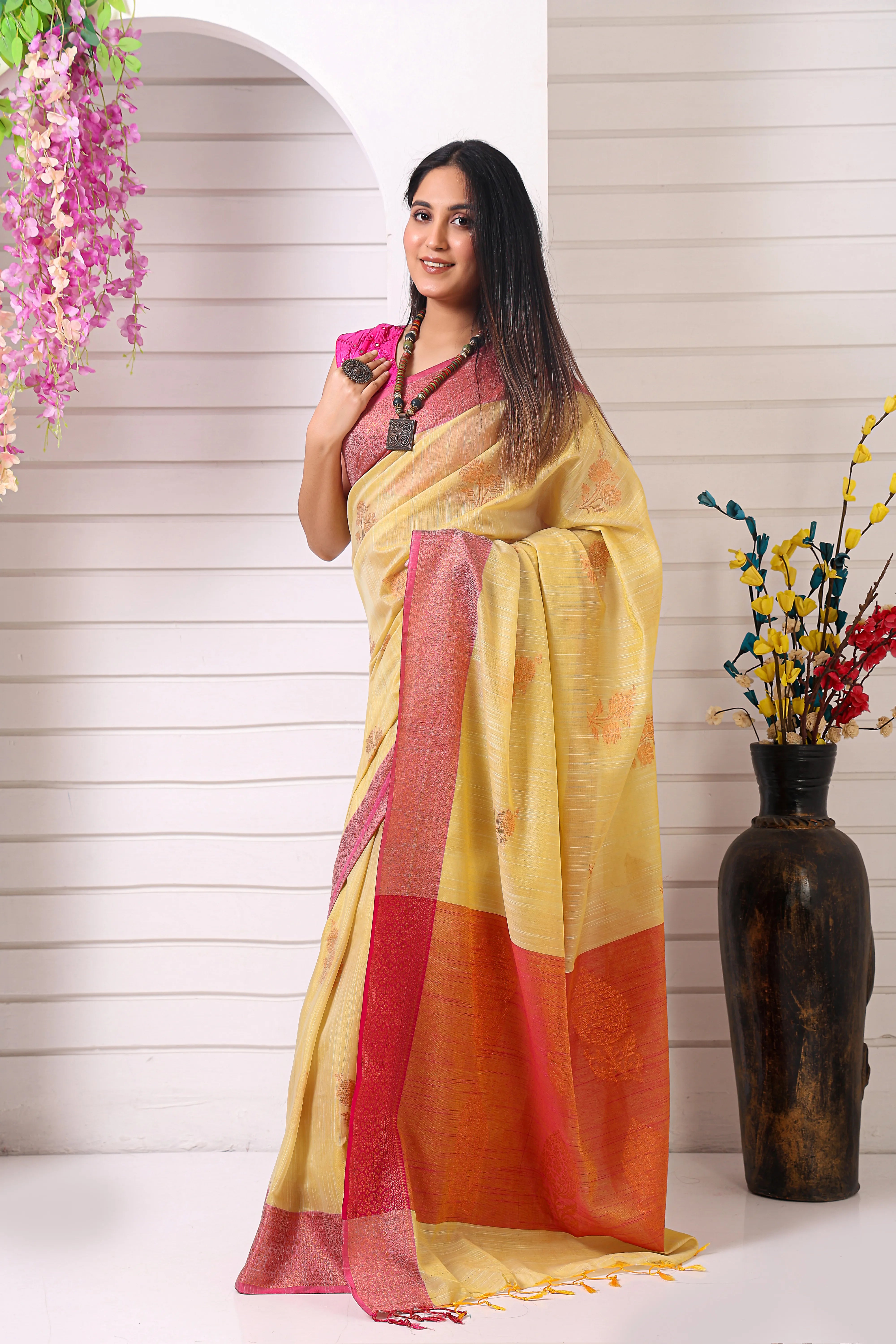 Kanak Pushp Chanderi Saree