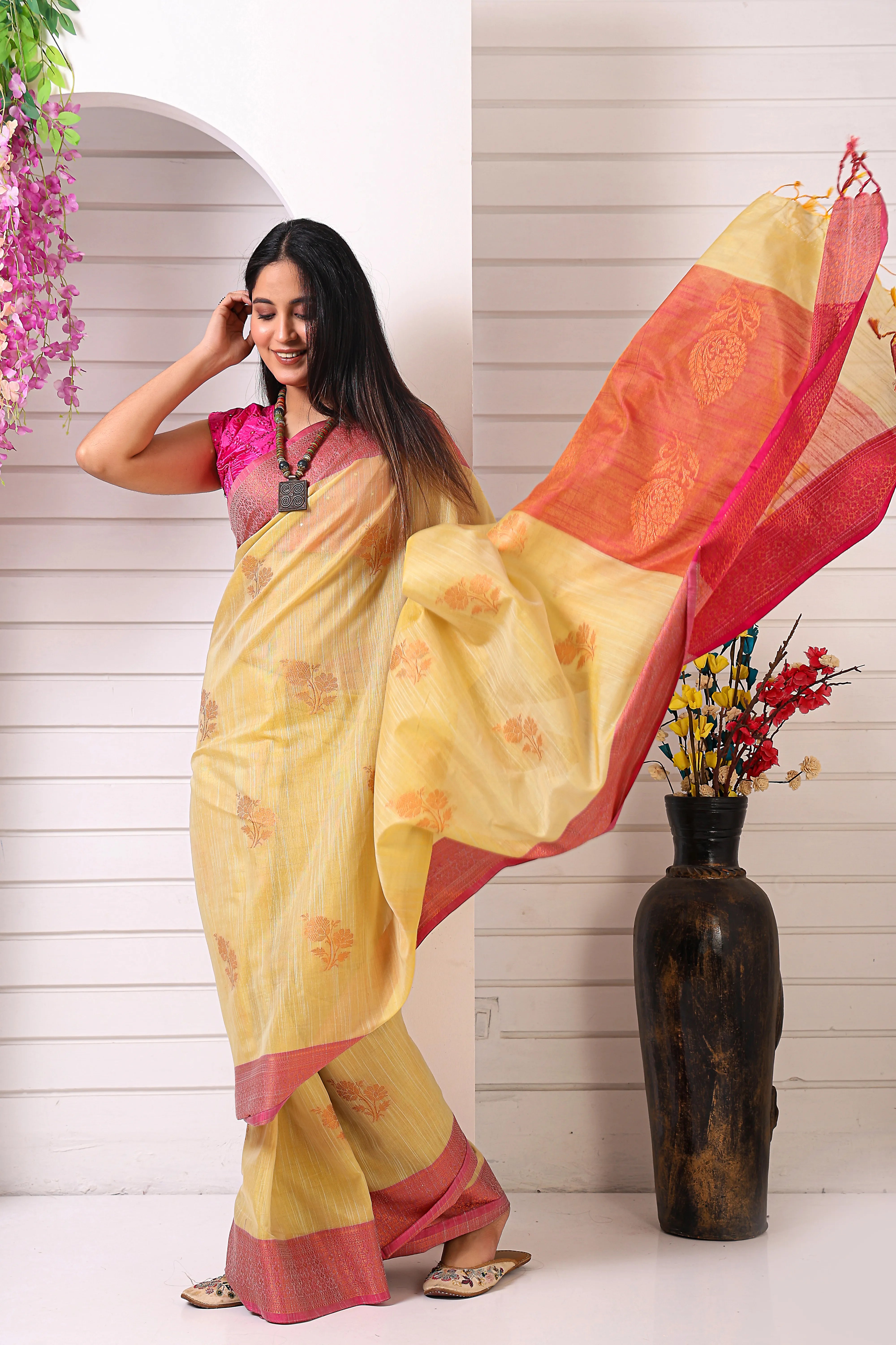 Kanak Pushp Chanderi Saree