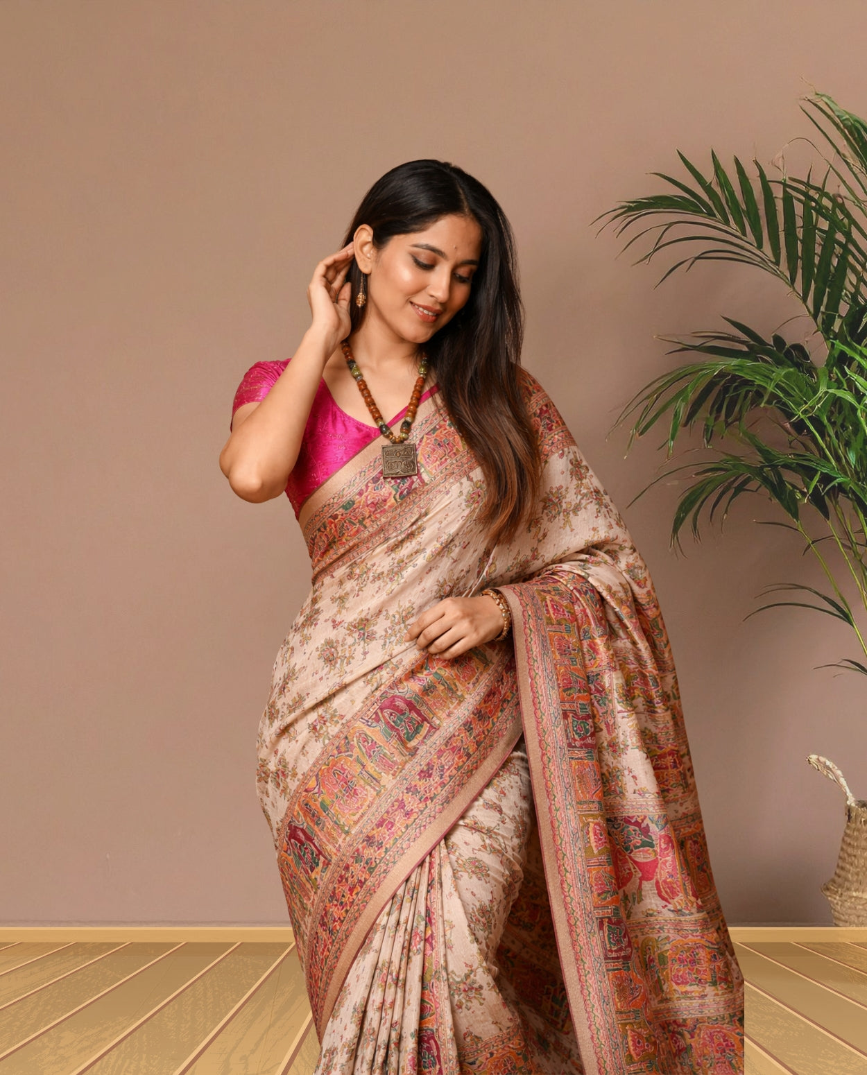 Madhubani Inspired Raw Silk Saree