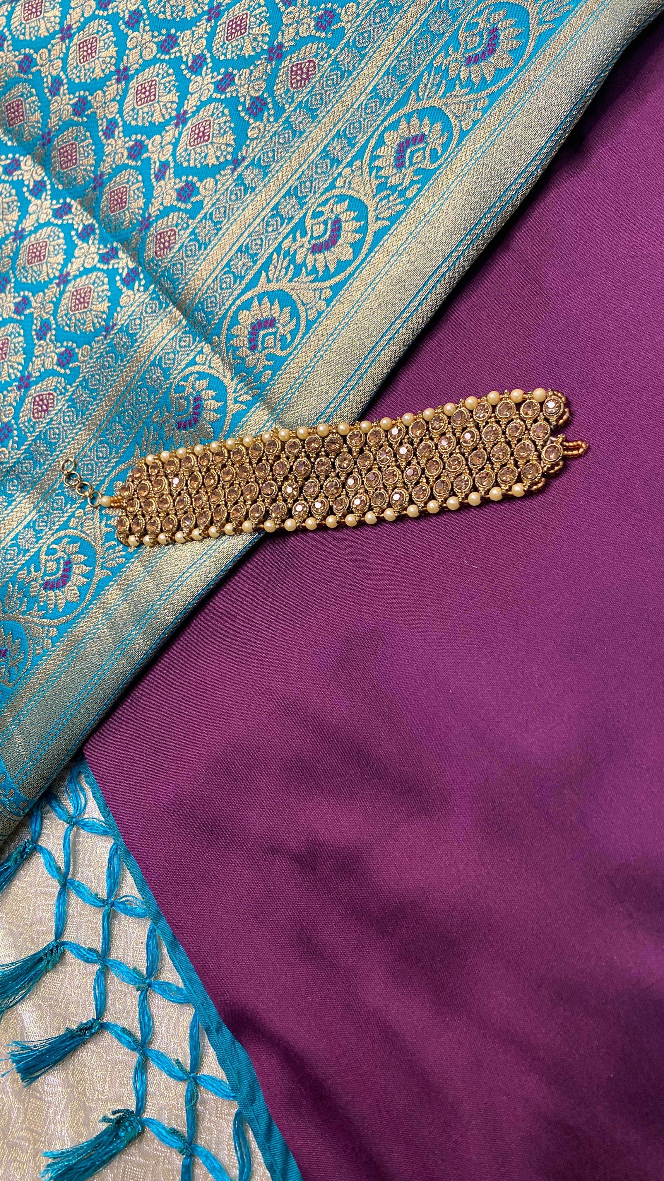Plum Pushpa Raga Banarasi Silk Saree