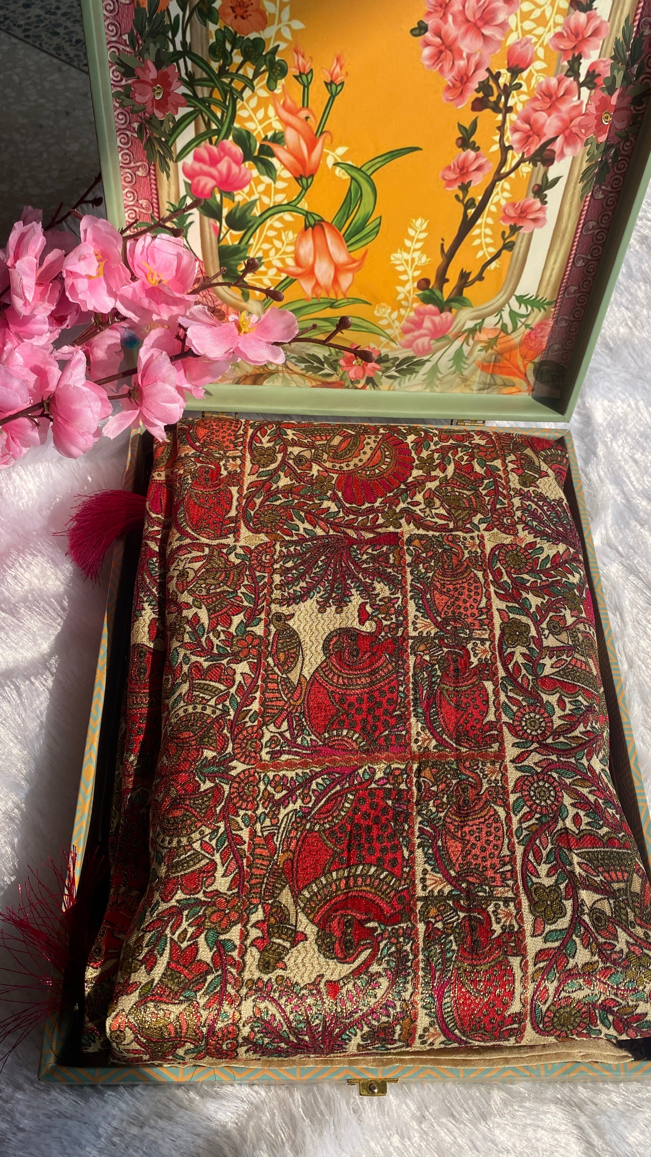 Madhubani Inspired Raw Silk Saree