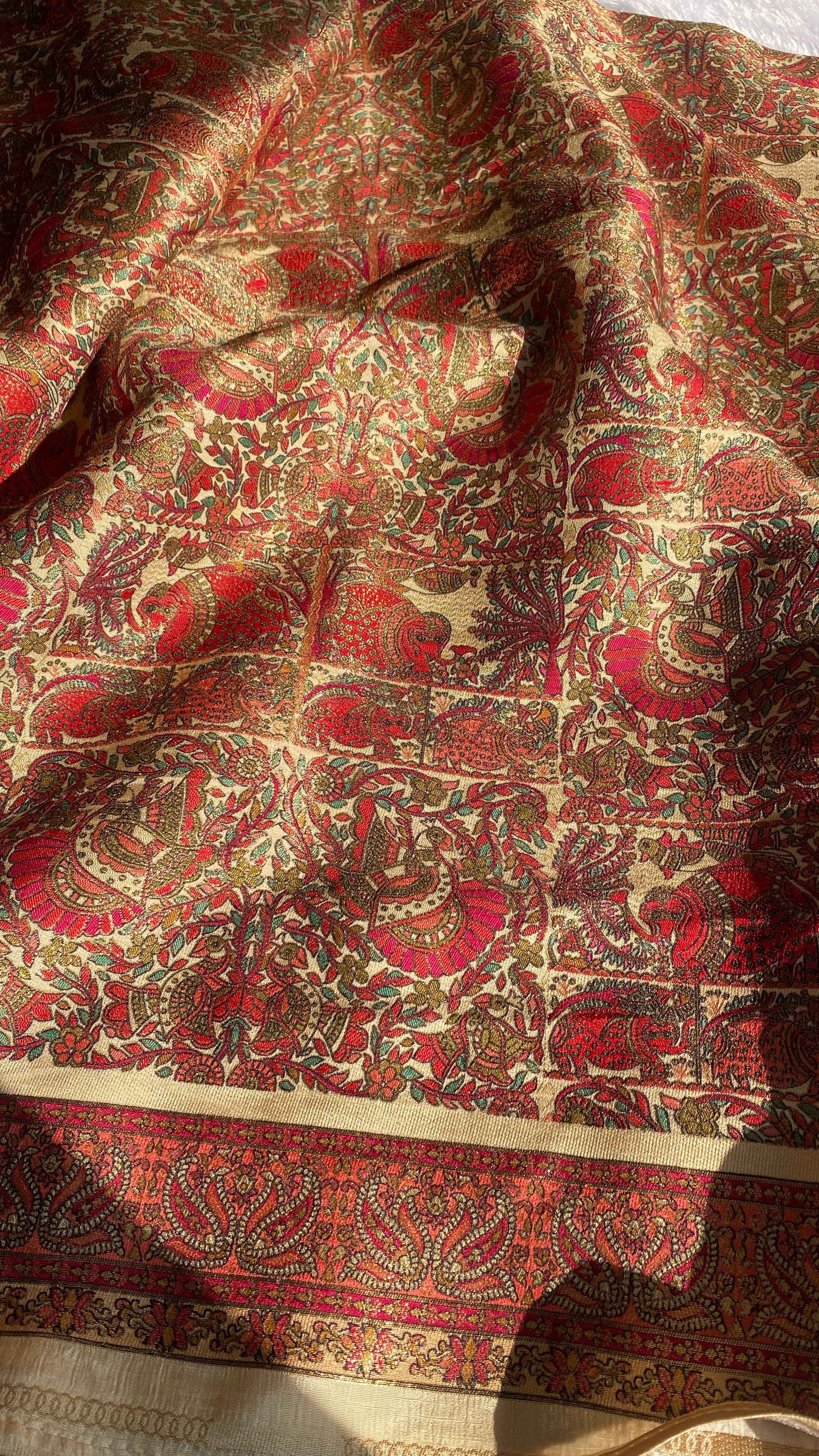 Madhubani Inspired Raw Silk Saree