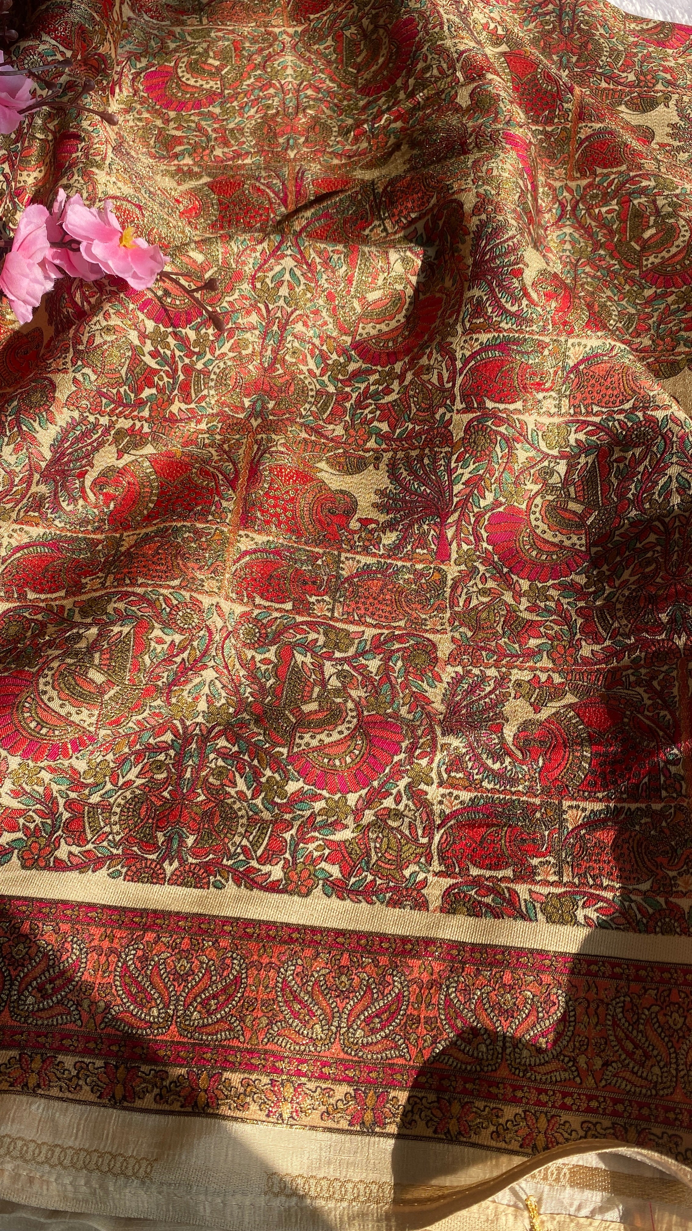 Madhubani Inspired Raw Silk Saree