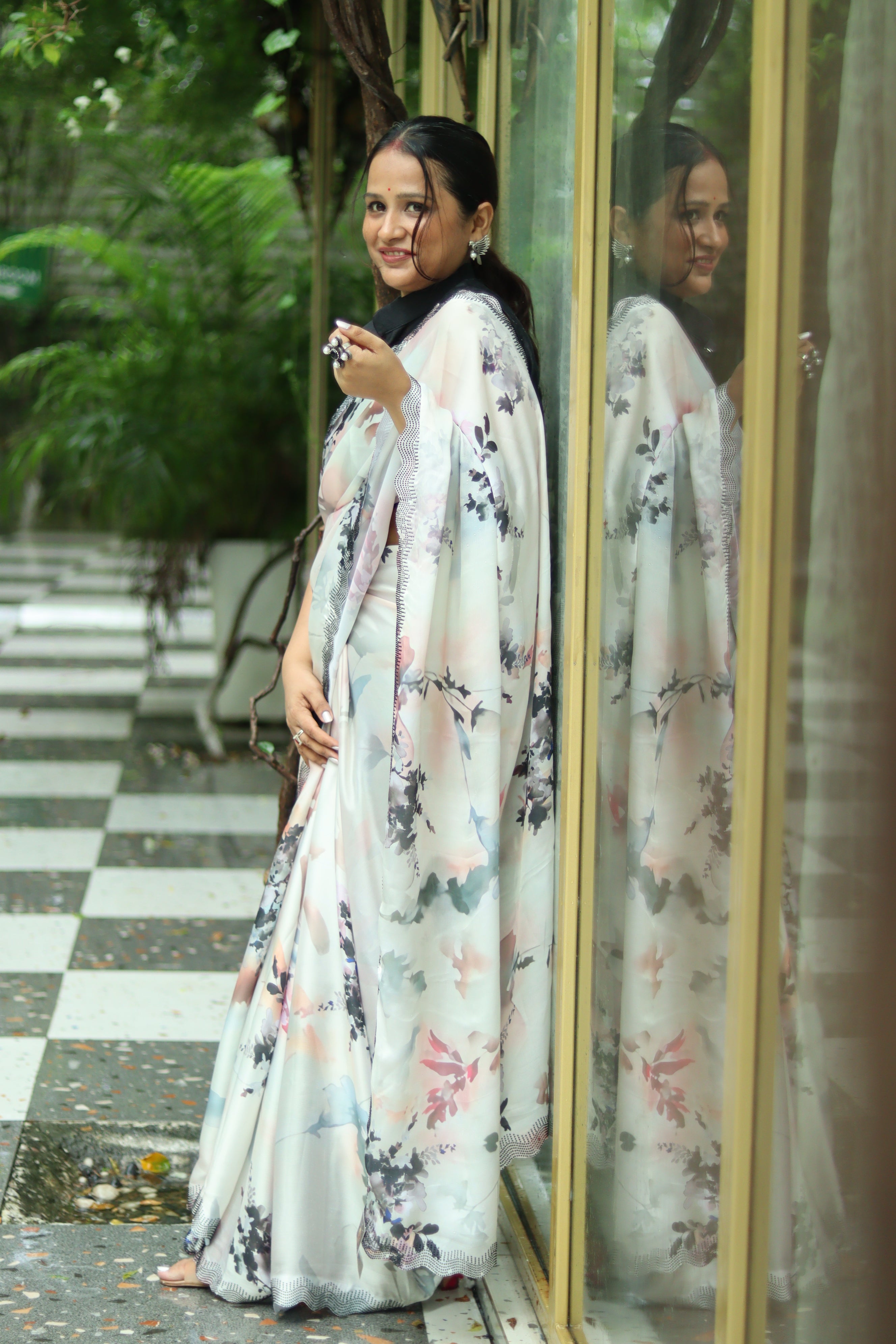 Saanjh Noor Satin Silk Saree