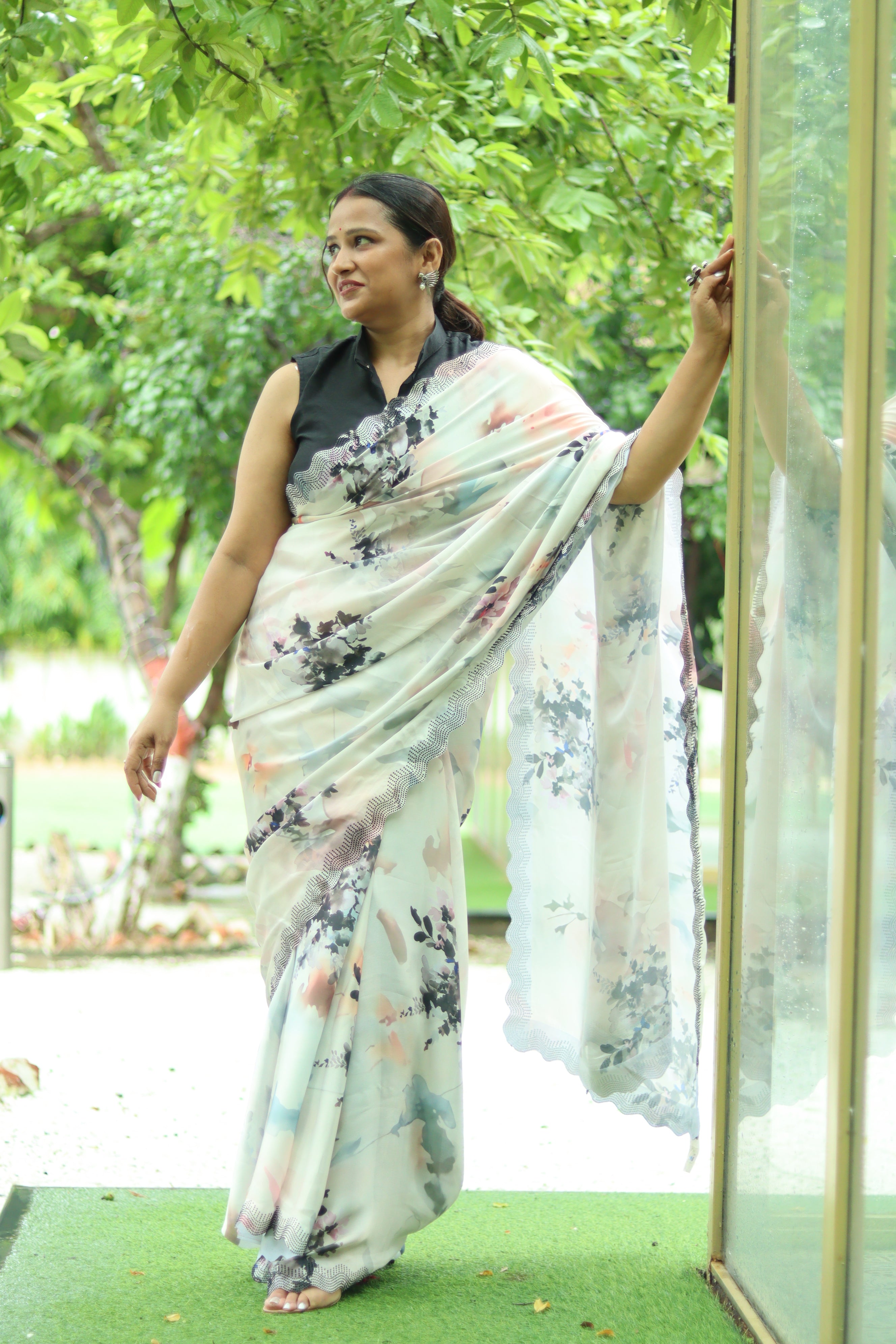 Saanjh Noor Satin Silk Saree