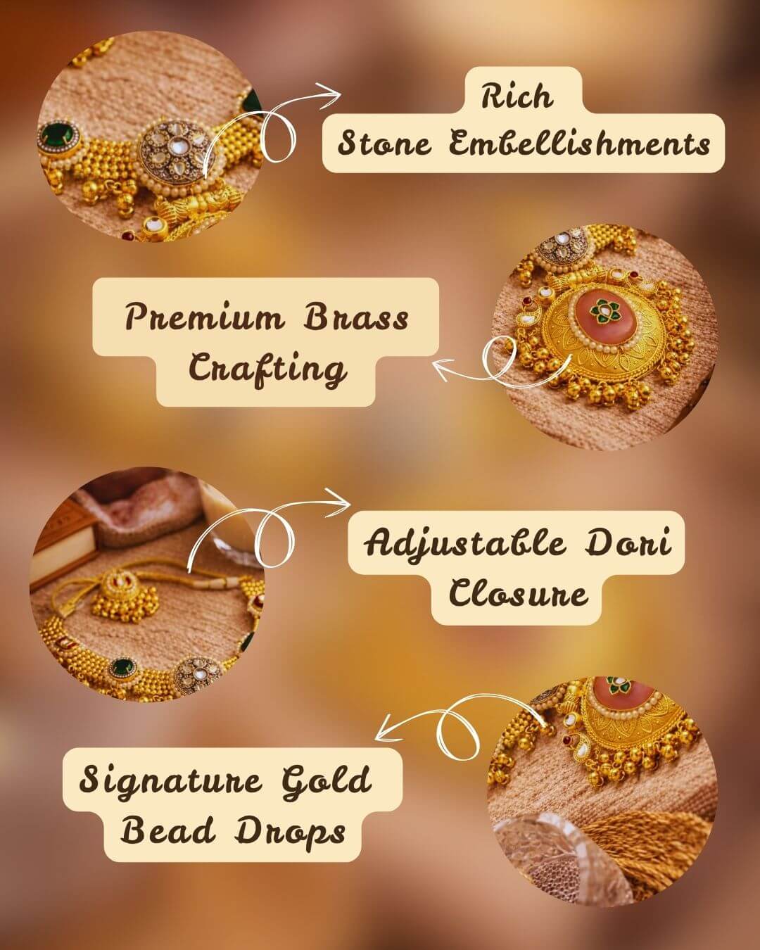 
Rajsi pearl choker necklace set with matching earrings festive bridal look by Ethnyk Dori