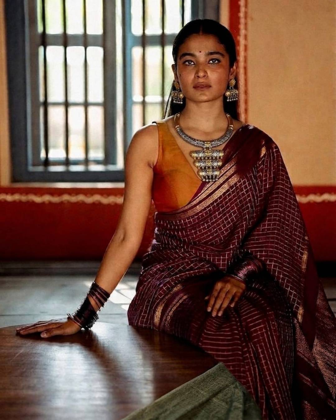 Zayra golden oxidised choker set multiple views with matching earrings festive styling by Ethnyk Dori